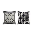 Capa Para Almofada Grécia 1 Peça 45cm x 45cm Tecido Jacquard Com Zíper Preto