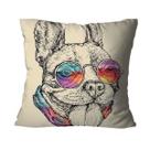 Capa para Almofada Mdecore Bulldog Bege