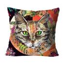 Capa para Almofada Mdecore Gato Colorida
