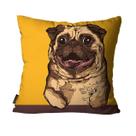 Capa para Almofada Mdecore Pug Mostarda