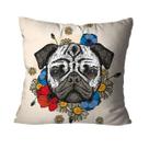 Capa para Almofada Mdecore Pug Off White
