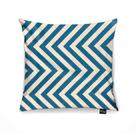 Capa para Almofada Tecido Estampado Zig Zag Azul Turquesa