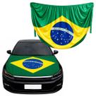Capa para Capô Automotivo Universal Bandeira Brasil Torcida Futebol