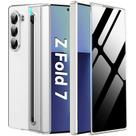 Capa para celular Deekeewe Galaxy Z Fold 7 em couro branca