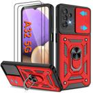 Capa para Celular Galaxy A32 5G ATUMP com (2 Unidades) Protetor de Tela HD, Capa Resistente a Impactos com Suporte Giratório 360 Grau Militar, Vermelha