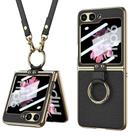 Capa para celular Lunivop Galaxy Z Flip 6 Pulseira de couro PU