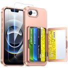 Capa para celular Meifigno iPhone 16e Wallet 6.1" rosa dourada Capa para celular Meifigno iPhone 16e Wallet 6.1" rosa dourada