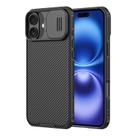 Capa para celular Nillkin iPhone 16 Plus de 6,7", capa de câmera deslizante preta