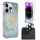 Capa para Celular ZERODAMAGE Sahara iPhone 14 Pro Max Mármore Azul