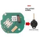 Capa Para Chave Remota De 3 Botões Mercedes Benz Smart Fortwo 451, Entrada Sem Chave, Fob 434MHz Capa Para Chave Remota De 3 Botões Mercedes Benz Smart Fortwo 451, Entrada Sem Chave, Fob 434MHz