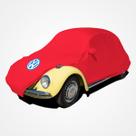 Capa para cobrir carro fusca vw itamar 1200 1300 1500 1600 tecido helanca lycra cor vermelha capas lp