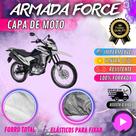 Capa para Cobrir Moto Honda Bros 160 100% Forrada Forro Total Armada Force 100% Impermeável Forro Total Protege Sol Chuva Lona Proteção Automotiva
