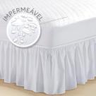 Capa para Colchão Impermeável Matelada Casal King + Saia box King Branco