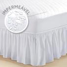 Capa para Colchão Impermeável Matelada Solteiro + Saia box Solteiro Branco Capa para Colchão Impermeável Matelada Solteiro + Saia box Solteiro Branco