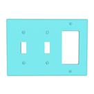 Capa para interruptor de 3 módulos, combinação tripla, turquesa, 17 x 11 cm Capa para interruptor de 3 módulos, combinação tripla, turquesa, 17 x 11 cm