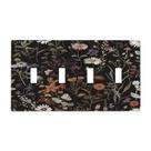 Capa para Interruptor de Luz Oilbiexn com 4 Módulos, Design Floral Vintage