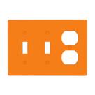 Capa para interruptor e tomada combinada 3 módulos, 2 teclas e 1 tomada duplex, laranja