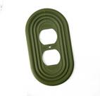 Capa para interruptor ovalada estilo mid-century modern verde oliva