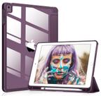 Capa para iPad VIKESI 9,7" com traseira transparente e suporte para Pencil, roxa