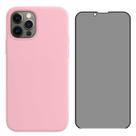 Capa Para iPhone 12 12 Pro Rosa Aveludada Película Privacidade