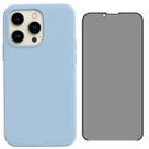 Capa Para iPhone 13 Azul Bebê Aveludado + Película Privacidade