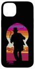 Capa para iPhone 14 Plus Indiana Jones Perfil Retro de Fechadura Capa para iPhone 14 Plus Indiana Jones Perfil Retro de Fechadura
