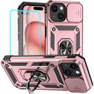 Capa para iPhone 15 HNHYGETE Military Grade à prova de choque em ouro rosa