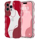 Capa para iPhone 16 Pro DEFBSC Cute Clear Wave Pattern vermelha