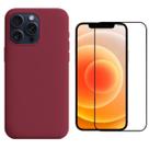 Capa Para iPhone 16 Pro Max Vinho Aveludada + Película Privacidade