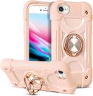 Capa para iPhone 8, capa para iPhone 7 para meninas e mulheres com anel Kickstand Capa protetora de silicone com PC Bumper Heavy Duty 3 em 1 capa de telefone à prova de choque para iPhone 6 6s 7 8 Capa, ouro rosa