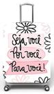 Capa para mala de viagem M, medidas max C40x A59 x P27cm Estampa Seja você por você Capa para mala de viagem M, medidas max C40x A59 x P27cm Estampa Seja você por você