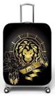 Capa para mala de viagem M, medidas max C40x A59 x P27cm Leão Preto e Dourado