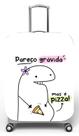 Capa para mala de viagem P Onboard, medidas max C35x A55 x P23cm Flork Pareço grávida mas é pizza Capa para mala de viagem P Onboard, medidas max C35x A55 x P23cm Flork Pareço grávida mas é pizza