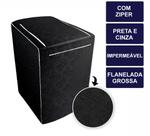 Capa para Maquina de Lavar 12kg 13kg 14kg 15kg 16kg 17 kg Preta e Cinza Ziper Brastemp Electrolux