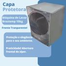 Capa para máquina de lavar abertura frontal brastemp 15kg transparente