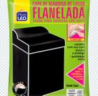 Capa Para Maquina De Lavar Flanelada Lisa Preta Plast Leo