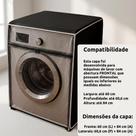 Capa para Máquina de Lavar GG Forrada com Visor Transparente e Zíper Vida Pratika Preta Proteção Contra Poeira Umidade e Respingos