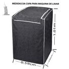 Capa Para Máquina De Lavar Roupa Impermeável De 7kg A 9kg grafite Capa Para Máquina De Lavar Roupa Impermeável De 7kg A 9kg grafite