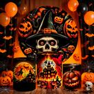 Capa Para Painel Redondo Cilindros Halloween Dia Das Bruxas