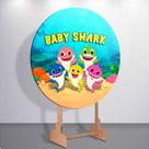 Capa para painel Shark tema Tubarão Baby decoração festa infantil tamanhos redondo mini grande