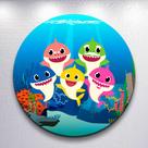 Capa para painel Shark tema Tubarão Baby decoração festa infantil tamanhos redondo mini grande Capa para painel Shark tema Tubarão Baby decoração festa infantil tamanhos redondo mini grande