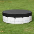 Capa para piscina Tufmunb redonda de 12 pés, à prova de vento, solar, preta