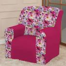 Capa para Poltrona Coladinha Mista Floral Estampada Decoração Sala Quarto Escritório Ajuste Perfeito
