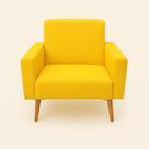 Capa para Poltrona Sala tradicional. coladinha, ajustável, Elástica, Premium Não é Malha Gel cor:Amarelo