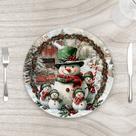 Capa para Sousplat 35cm Natal Boneco de Neve - Kit com 4
