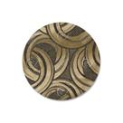 Capa para Sousplat em Tecido Jacquard Preto e Dourado Argolas Tradicional