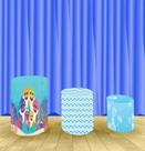 Capa Para Trio De Mesas Cilindro Baby Shark Menino Kit 3 Capas - Fantasia Bras