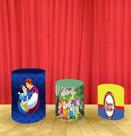 Capa Para Trio De Mesas Cilindro Branca de Neve Kit 3 Capas - Fantasia Bras