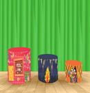 Capa Para Trio De Mesas Cilindro Chico Bento Kit 3 Capas - Fantasia Bras