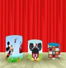 Capa Para Trio De Mesas Cilindro Mickey Kit 3 Capas - Fantasia Bras